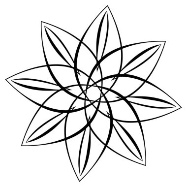 Mandala yayılıyor. Dairesel geometrik motif, simge, şekil - stok vektör çizimi, klip- sanat grafikleri