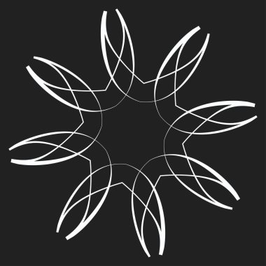 Mandala yayılıyor. Dairesel geometrik motif, simge, şekil - stok vektör çizimi, klip- sanat grafikleri