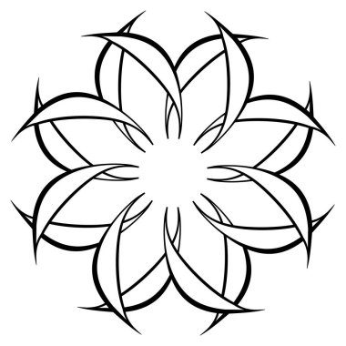 Mandala yayılıyor. Dairesel geometrik motif, simge, şekil - stok vektör çizimi, klip- sanat grafikleri