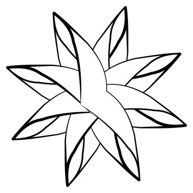 Mandala yayılıyor. Dairesel geometrik motif, simge, şekil - stok vektör çizimi, klip- sanat grafikleri