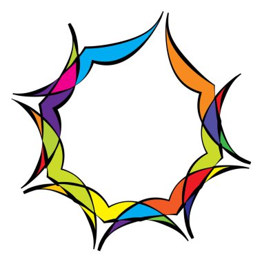 Mandala yayılıyor. Dairesel geometrik motif, simge, şekil - stok vektör çizimi, klip- sanat grafikleri