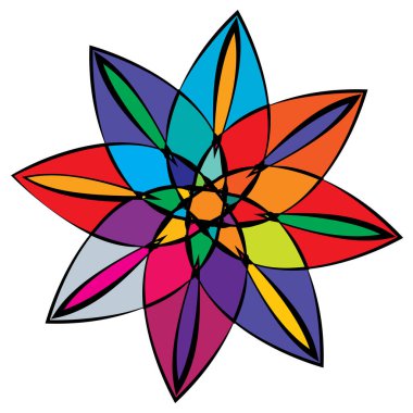 Mandala yayılıyor. Dairesel geometrik motif, simge, şekil - stok vektör çizimi, klip- sanat grafikleri