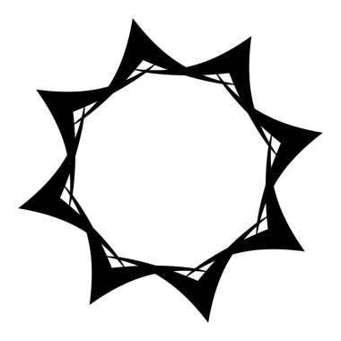 Mandala yayılıyor. Dairesel geometrik motif, simge, şekil - stok vektör çizimi, klip- sanat grafikleri