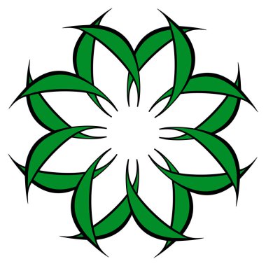 Mandala yayılıyor. Dairesel geometrik motif, simge, şekil - stok vektör çizimi, klip- sanat grafikleri