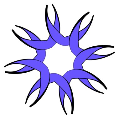 Mandala yayılıyor. Dairesel geometrik motif, simge, şekil - stok vektör çizimi, klip- sanat grafikleri