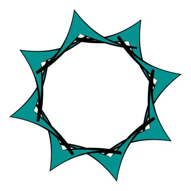 Mandala yayılıyor. Dairesel geometrik motif, simge, şekil - stok vektör çizimi, klip- sanat grafikleri