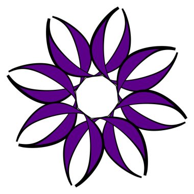 Mandala yayılıyor. Dairesel geometrik motif, simge, şekil - stok vektör çizimi, klip- sanat grafikleri