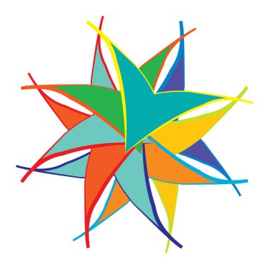 Mandala yayılıyor. Dairesel geometrik motif, simge, şekil - stok vektör çizimi, klip- sanat grafikleri