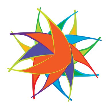 Mandala yayılıyor. Dairesel geometrik motif, simge, şekil - stok vektör çizimi, klip- sanat grafikleri