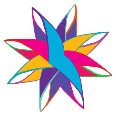 Mandala yayılıyor. Dairesel geometrik motif, simge, şekil - stok vektör çizimi, klip- sanat grafikleri