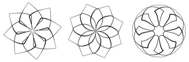 Mandala yayılıyor. Dairesel geometrik motif, simge, şekil - stok vektör çizimi, klip- sanat grafikleri