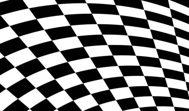 Soyut yarış bayrağı, satranç tahtası, dama tahtası deformasyon, deformasyon efekti - stok vektör illüstrasyonu, klip-sanat grafikleri