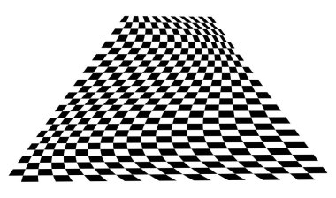 Soyut yarış bayrağı, satranç tahtası, dama tahtası deformasyon, deformasyon efekti - stok vektör illüstrasyonu, klip-sanat grafikleri