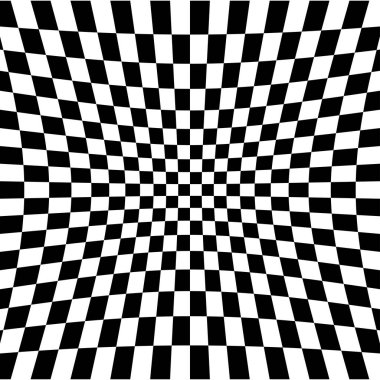 Soyut yarış bayrağı, satranç tahtası, dama tahtası deformasyon, deformasyon efekti - stok vektör illüstrasyonu, klip-sanat grafikleri