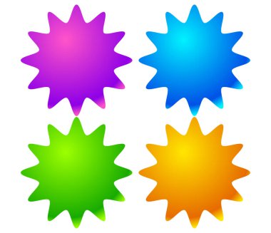 Parlak, parlak, parlak renkli yıldız patlaması, günışığı, fiyat flaşı etiketi, fiyat etiketi simgesi - stok vektör illüstrasyonu, klip- sanat grafikleri