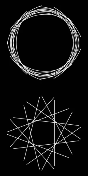 Круглая Круглая Форма Соответствующий Угловой Краеугольный Элемент Одинаковой Плотностью — стоковый вектор