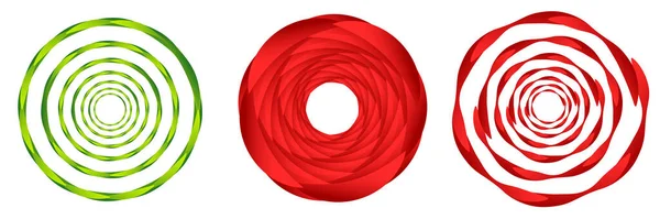 Set Abstract Geometric Circle Icon Spiral Swirl Twirl Circular Element — Stock Vector