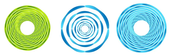 Uppsättning Abstrakta Geometriska Cirkel Ikon Spiral Virvlande Virvlande Cirkulärt Element — Stock vektor