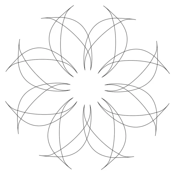 Strahlendes Mandala Kreisförmiges Geometrisches Motiv Symbol Form Aktienvektorillustration Clip Art — Stockvektor