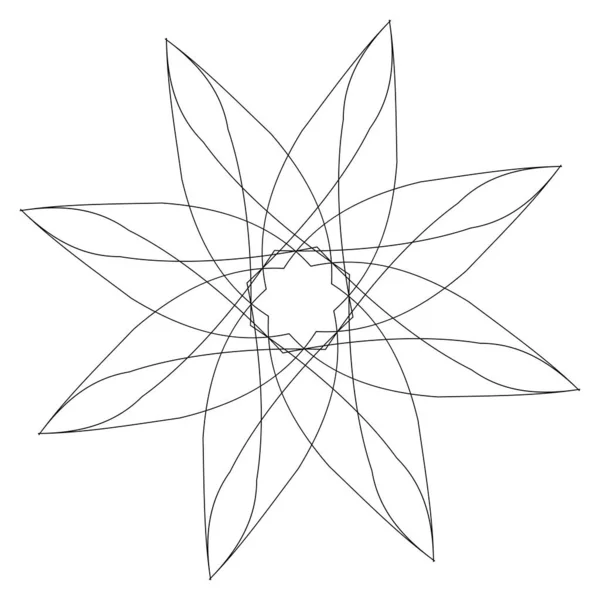 辐射曼陀罗 圆形几何主题 图库矢量插图 剪贴画 — 图库矢量图片