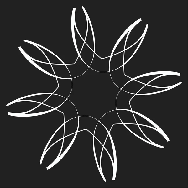 Mandala Rayonnant Motif Géométrique Circulaire Icône Forme Illustration Vectorielle Stock — Image vectorielle