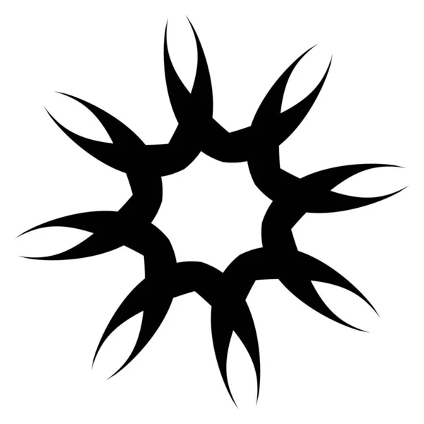 Mandala Yayılıyor Dairesel Geometrik Motif Simge Şekil Stok Vektör Çizimi — Stok Vektör