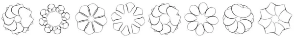 Випромінювання Мандали Циркулярний Геометричний Мотив Іконка Форма Стокова Векторна Ілюстрація — стоковий вектор