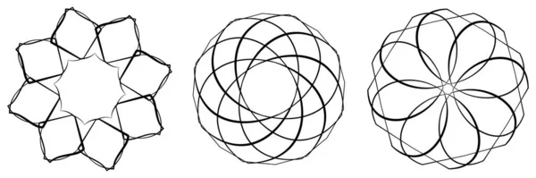 Vyzařuji Mandalu Kruhový Geometrický Motiv Ikona Tvar Stock Vektorová Ilustrace — Stockový vektor
