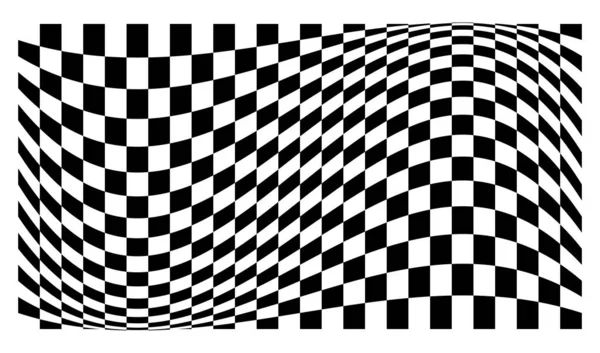 Abstract Race Flag Chess Board Checker Board Pattern Texture Distort — Stock Vector