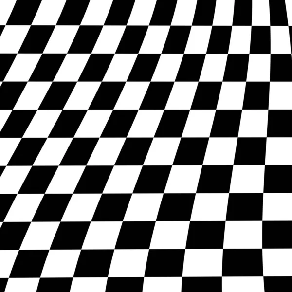 Abstrakt Ras Flagga Schackbräda Schackbräda Mönster Textur Med Distorsion Deformerad — Stock vektor