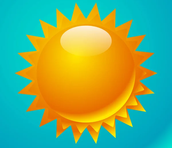 Slunce Léto Solární Sluneční Energie Clip Art Ikona Symbol Ilustrace — Stockový vektor
