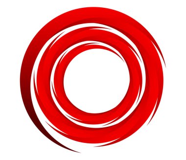 Soyut yeşil spiral, girdap, dönme ve dönme elementleri. Koklear, sarmal, girdap simgesi