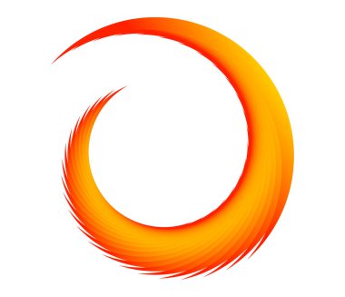 Soyut yeşil spiral, girdap, dönme ve dönme elementleri. Koklear, sarmal, girdap simgesi