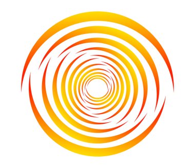 Soyut yeşil spiral, girdap, dönme ve dönme elementleri. Koklear, sarmal, girdap simgesi