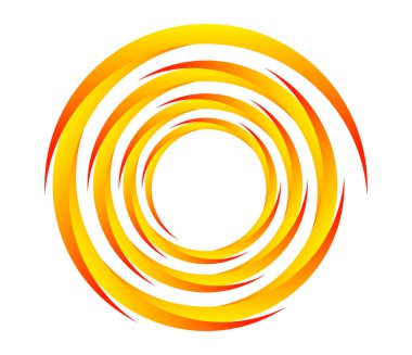 Soyut yeşil spiral, girdap, dönme ve dönme elementleri. Koklear, sarmal, girdap simgesi