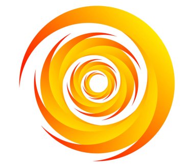 Soyut yeşil spiral, girdap, dönme ve dönme elementleri. Koklear, sarmal, girdap simgesi