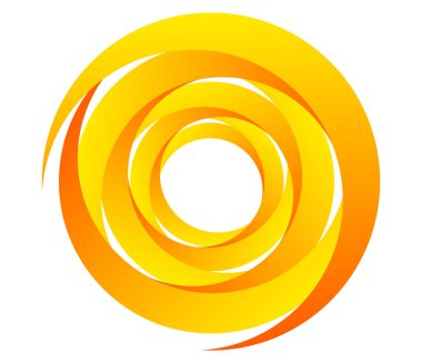 Soyut yeşil spiral, girdap, dönme ve dönme elementleri. Koklear, sarmal, girdap simgesi