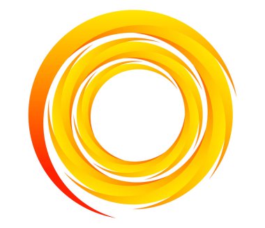 Soyut yeşil spiral, girdap, dönme ve dönme elementleri. Koklear, sarmal, girdap simgesi