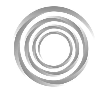 Soyut gri, Gyeyscale spiral, girdap, girdap ve girdap elementleri. Koklear, sarmal, girdap simgesi