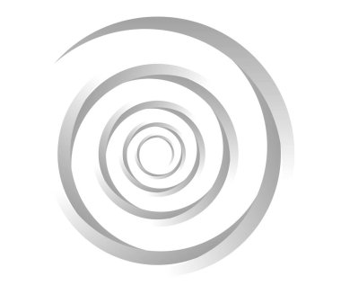 Soyut gri, Gyeyscale spiral, girdap, girdap ve girdap elementleri. Koklear, sarmal, girdap simgesi