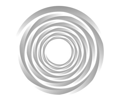 Soyut gri, Gyeyscale spiral, girdap, girdap ve girdap elementleri. Koklear, sarmal, girdap simgesi