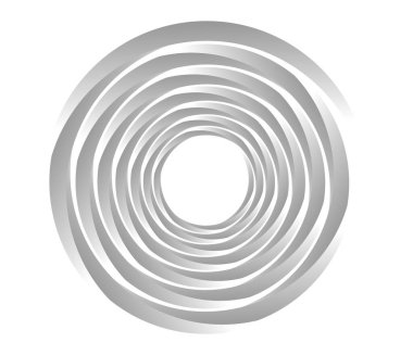 Soyut gri, Gyeyscale spiral, girdap, girdap ve girdap elementleri. Koklear, sarmal, girdap simgesi