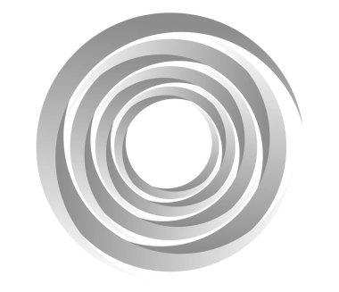 Soyut gri, Gyeyscale spiral, girdap, girdap ve girdap elementleri. Koklear, sarmal, girdap simgesi