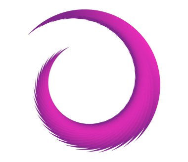 Soyut mor, pembe spiral, girdap, girdap ve girdap elementleri. Koklear, sarmal, girdap simgesi