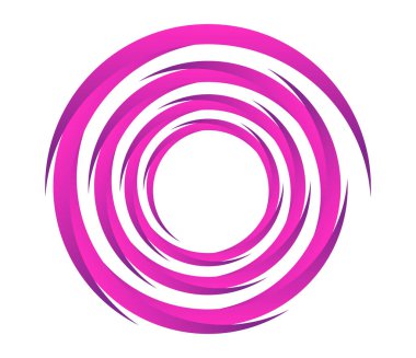 Abstract purple, pink spiral, swirl, twirl and whirl elements. Cochlear, helix, vortex icon clipart