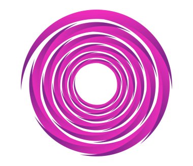 Soyut mor, pembe spiral, girdap, girdap ve girdap elementleri. Koklear, sarmal, girdap simgesi