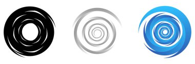 Soyut spiral, girdap, girdap ve girdap elementleri seti. Koklear, sarmal, girdap simgesi - stok vektör illüstrasyonu, klip- sanat grafikleri