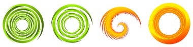 Soyut spiral, girdap, girdap ve girdap elementleri seti. Koklear, sarmal, girdap simgesi - stok vektör illüstrasyonu, klip- sanat grafikleri