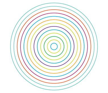 Basit soyut radyal, eşmerkezli motif, mandala simgesi ve sembol