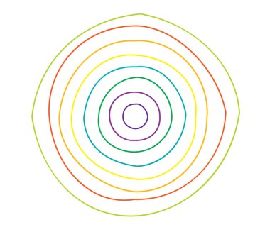 Basit soyut radyal, eşmerkezli motif, mandala simgesi ve sembol